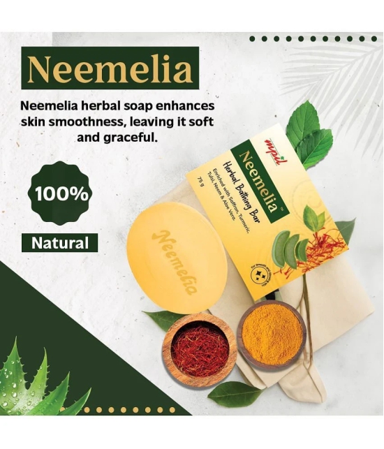 Mpil Wellness Neemelia Herbal Bathing Bar Pure Neem & Kesar Soap All Skin Types (Pack of 5)