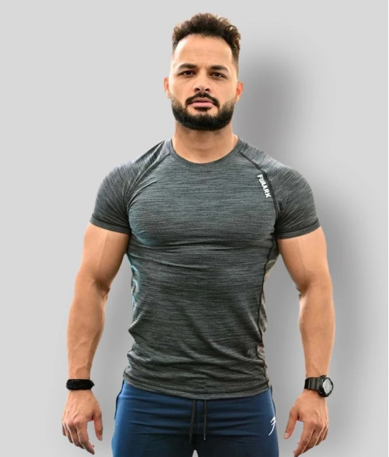 Fuaark - Dark Grey Polyester Regular Fit Mens Compression T-Shirt ( Pack of 1 ) - L