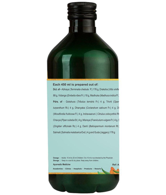 Kerla Ayurveda Abhayarishta 450ml, Bowel wellness, Constipation Relief, Aids in Detoxification, Non-Habit Forming, Safe & Natural Laxative