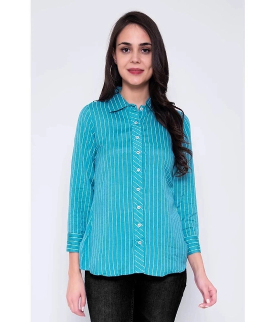 GOD BLESS Turquoise Cotton Shirt - Single - None