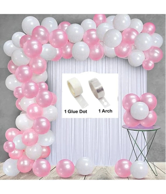 Kiran Enterprises 50 pcs Metallic Balloon + 1 Balloon Arch + 1 Balloon Glue Dot  Birthday Balloon Decoration - Multicolor