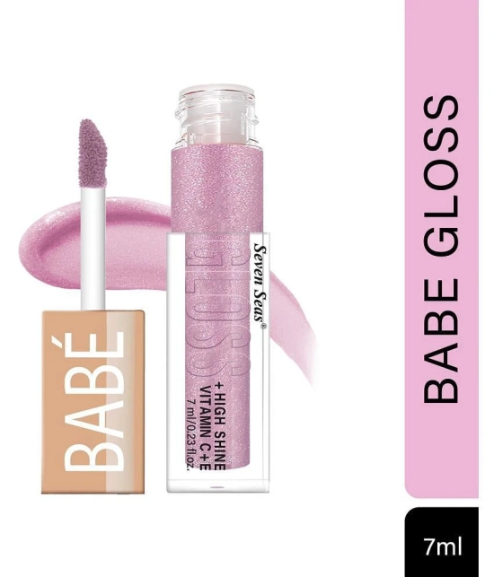 Seven Seas Babe Glittery Lip Gloss With High Shine Lip Color For Glossy Look (Pink)