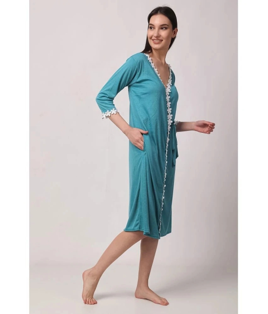 Affair Green Cotton Blend Womens Nightwear Nighty & Night Gowns ( Pack of 1 ) - None