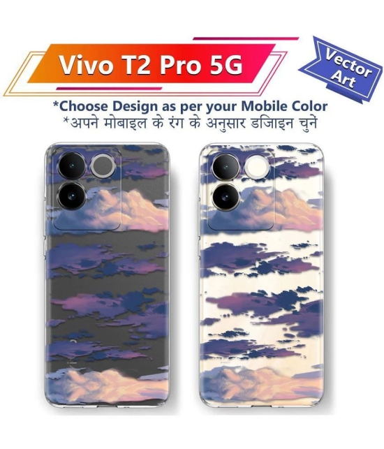 NBOX - Multicolor Printed Back Cover Silicon Compatible For Vivo T2 Pro 5G ( Pack of 1 )