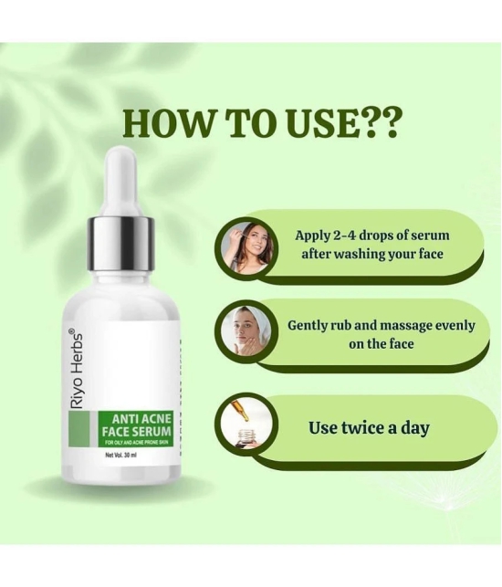 Riyo Herbs Anti Acne Face Serum | With Aloe Vera, Clove Oil & Neem Extract - 30ml