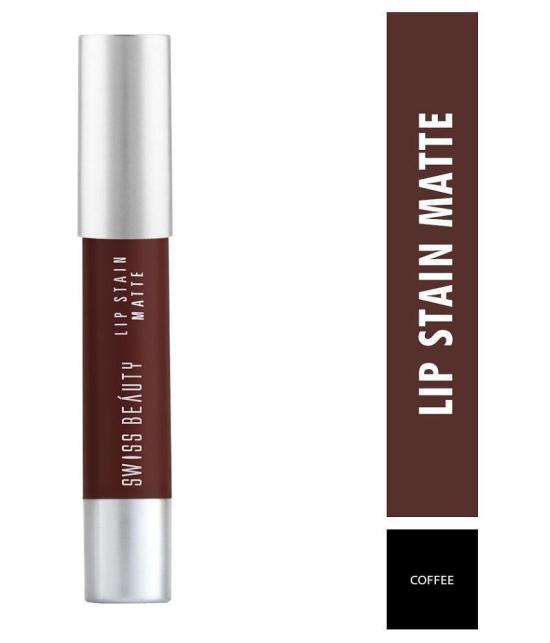 Swiss Beauty Lip Stain Matte Lipstick Lipstick (Coffee), 3.4gm