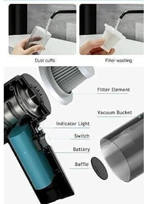 Uttamrobotics Portable Air Duster Wireless Vacuum Cleaner for car