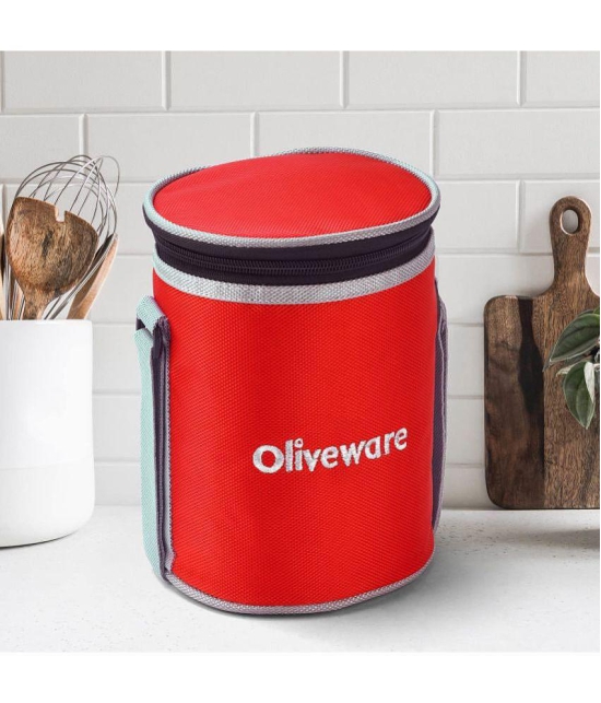 Oliveware - glassware lunch box Glass Insulated Lunch Box 3 - Container ( Pack of 1 )