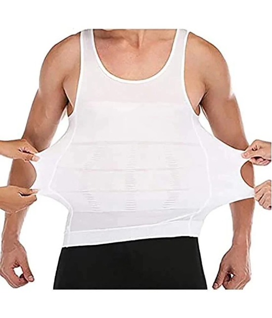 Size 3XL Weight Loss Slimming Shirt Waist Belt Body Shaper - White