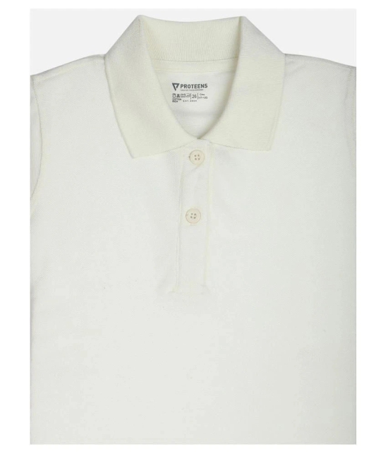 Proteens Girls White Polo Neck Tshirts - None