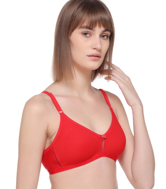 Sona WomenS M1020 Red Non Padded Soft Fabric Everyday T-Shirt Bra-38 / B / Red