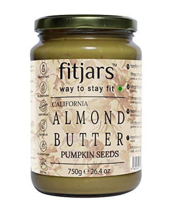 FITJARS Stone Ground Keto Vegan Almond Pumpkin Seeds Butter , 750 g