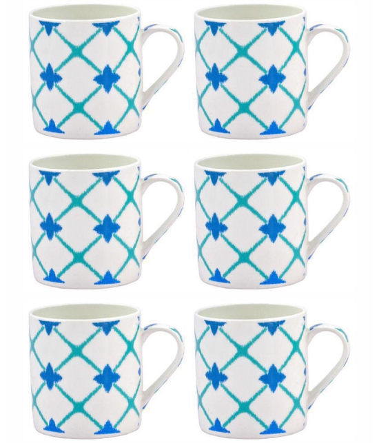 GoodHomes - Bone China Single Walled Coffee Cup 210 ml ( Pack of 6 ) - Multicolor