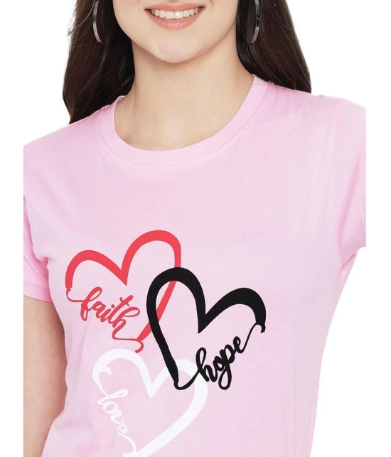 Fabflee Cotton Pink T-Shirts - Single - XL