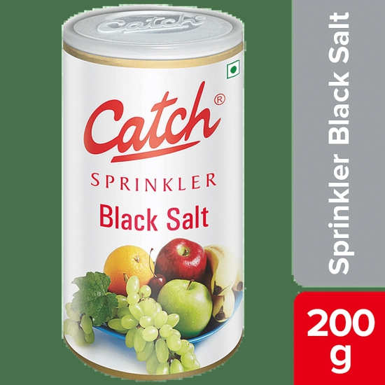 Catch Black Salt Sprinklers - Adds Flavour & Aroma, 200 G Can