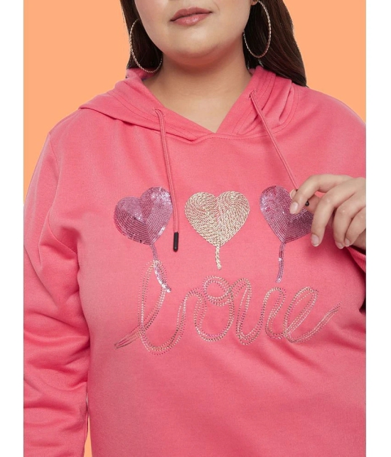 AUSTIVO Fleece Pink Hooded Sweatshirt - None