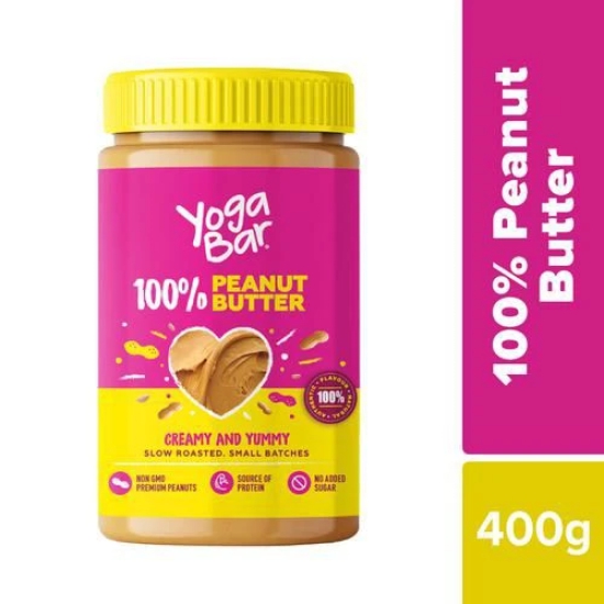 Yogabar 100% Pure Peanut Butter, 400 Gm