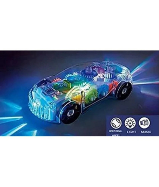 See Thru Concept Racing Car with 3D Flashing Rainbow Color Led Lights Musical Car for Kids Multi Color Plastic CAR