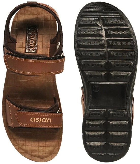 ASIAN - Brown Mens Floater Sandals - None