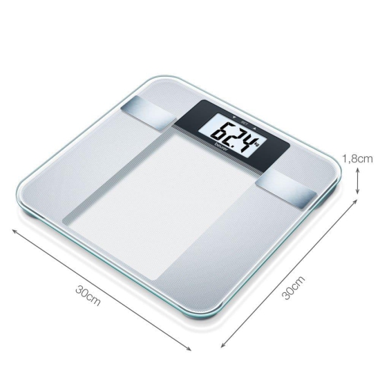 Beurer BG13 diagnostic bathroom scale, digital with BMI calculator