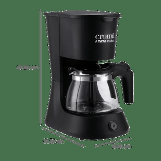 Croma 600 Watt 5 Cups Manual Drip Coffee Maker with Keep Warm Function (Black)