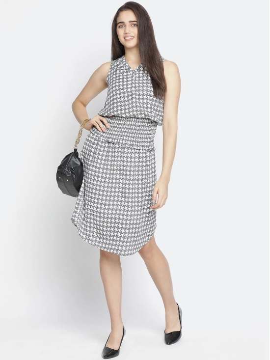 Oxolloxo Green Checked Satin Blouson Dress