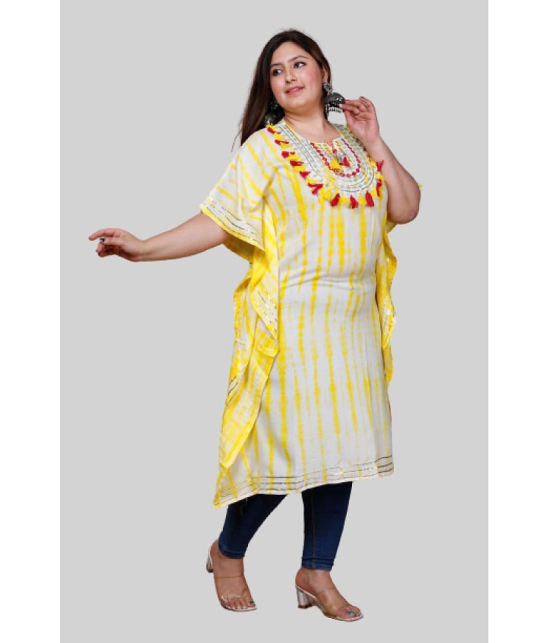 miravan - Yellow Cotton Women's Kaftan Kurti ( Pack of 1 ) - None