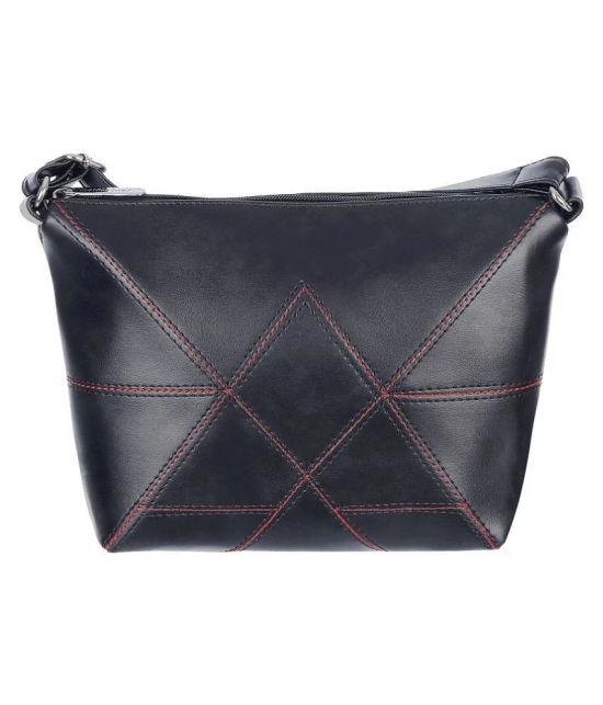 Leather Land - Black Faux Leather Sling Bag - Black