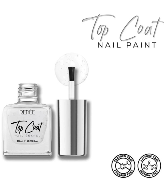 RENEE Top Coat Nail Enamel, Quick Drying, Long Lasting, Chip resisting Formula ,10 Ml