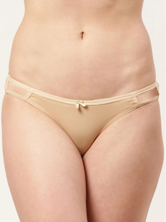 Women’s Solid Nude Mid-Rise Bikini Brief | MARY-skin-1 |-L