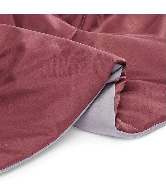 HOMETALES Microfiber Solid Reversible Single Comforter ( 150 x 210 ) - Maroon & Grey