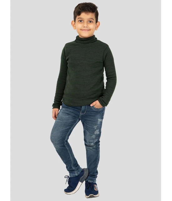 YHA - Dark Green Woollen Blend Boys Pullover Sweaters ( Pack of 1 ) - None