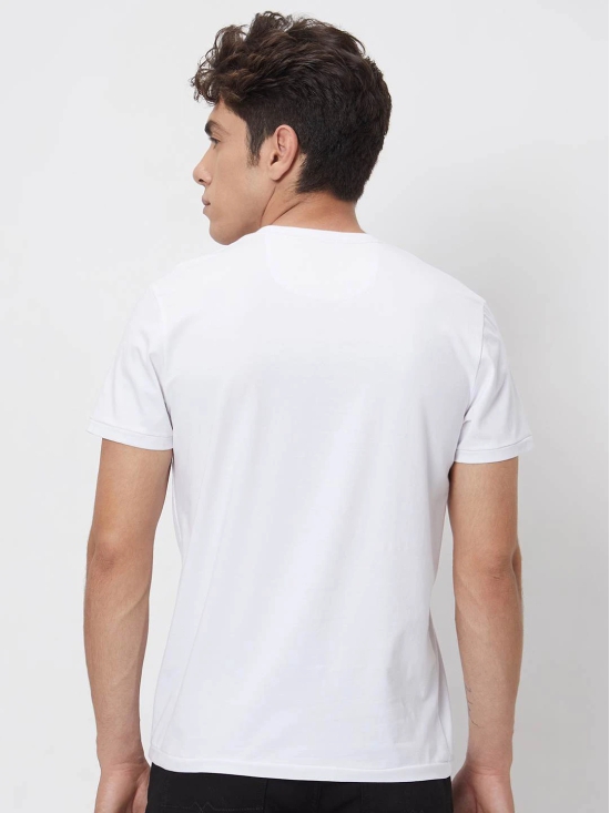 White  Graphic Plainslim Fit Casual T-Shirt