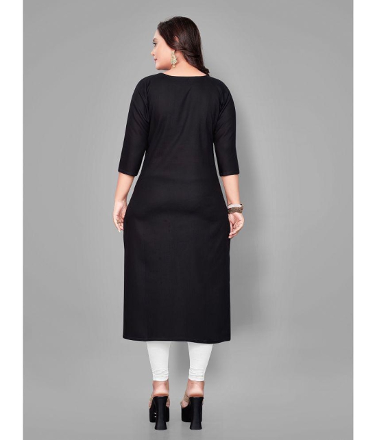 RIAANA - Black Rayon Women's Straight Kurti ( Pack of 1 ) - None