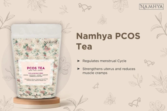 NAMHYA Periods care Green Tea for PCOS &PCOD (with Shatavari, Ashoka) with Natural Ayurvedic Herbs for Hormonal Balance and Better Period Cycle (100g)