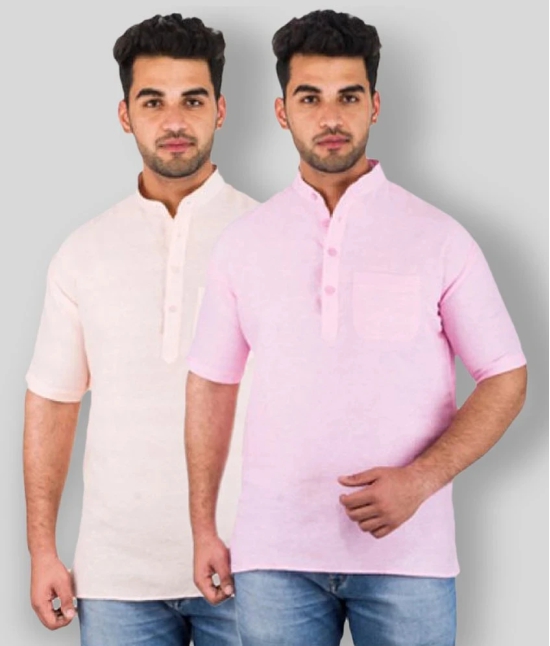 DESHBANDHU DBK - Multicolor Cotton Mens Regular Kurta ( Pack of 2 ) - None