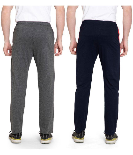 Zeffit Solid Men Navy, Grey Track Pants (Pack Of 2 ) - XL