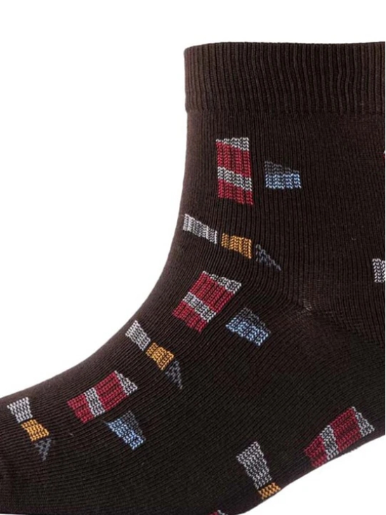 Men Pack Of 2 Patterned Cotton Ankle Length Socks