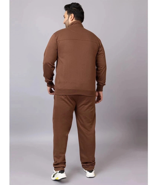 YHA Dirty Brown Fleece Regular Fit Mens Tracksuit ( Pack of 1 ) - None