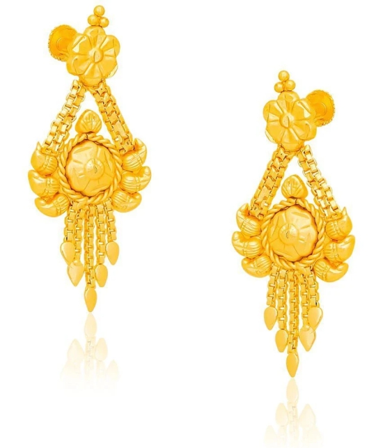 LUV FASHION Golden Drop Earrings ( Pack of 1 ) - Golden