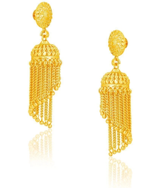 LUV FASHION Golden Drop Earrings ( Pack of 1 ) - Golden