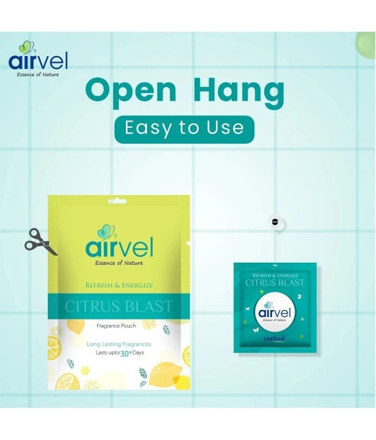 Airvel Citrus Blast Air Freshener Pouches For Amazing Fragrance For Bathroom- Pack of 1 (6Pcs)