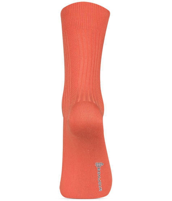 Bonjour - Orange Cotton Blend Mens Full Length Socks ( Pack of 1 ) - Orange