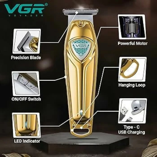 VGR V-911 Trimmer 180 min Runtime 4 Length Settings (Gold)