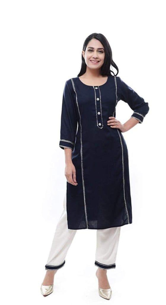 Monica Fashion Women's Rayon Kurti with Palazzo Pant