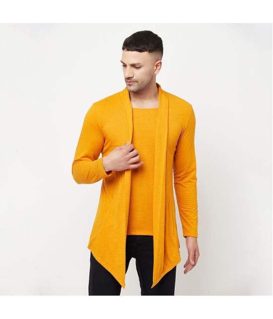 Glito - Mustard Cotton Blend Mens Cardigan Sweater ( Pack of 1 ) - None