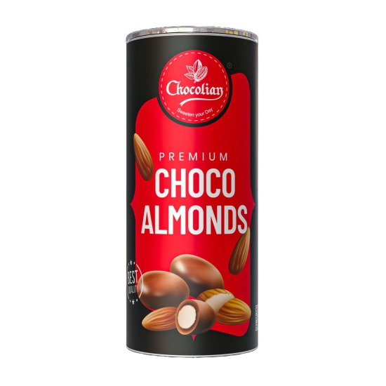 Chocolian Bakers Premium Chocolate Flavor Coated Dried Fruit Almond Nuts Tin Gift Pack Enhance Test Sweet Crispy Coting