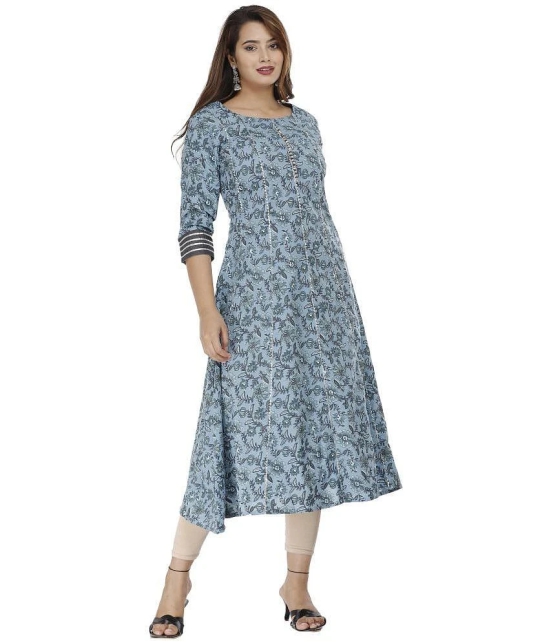 HIGHLIGHT FASHION EXPORT Cotton Grey Fit And Flare Dress - Single - 2XL