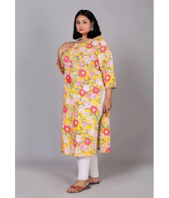 JC4U Cotton Blend Printed Straight Womens Kurti - Multicoloured ( Pack of 1 ) - None