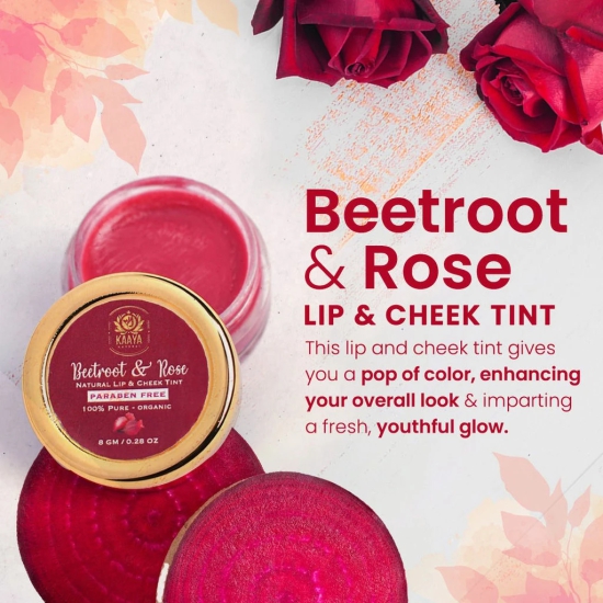 Kaaya Natural Beetroot & Rose Lip Cheek Tint